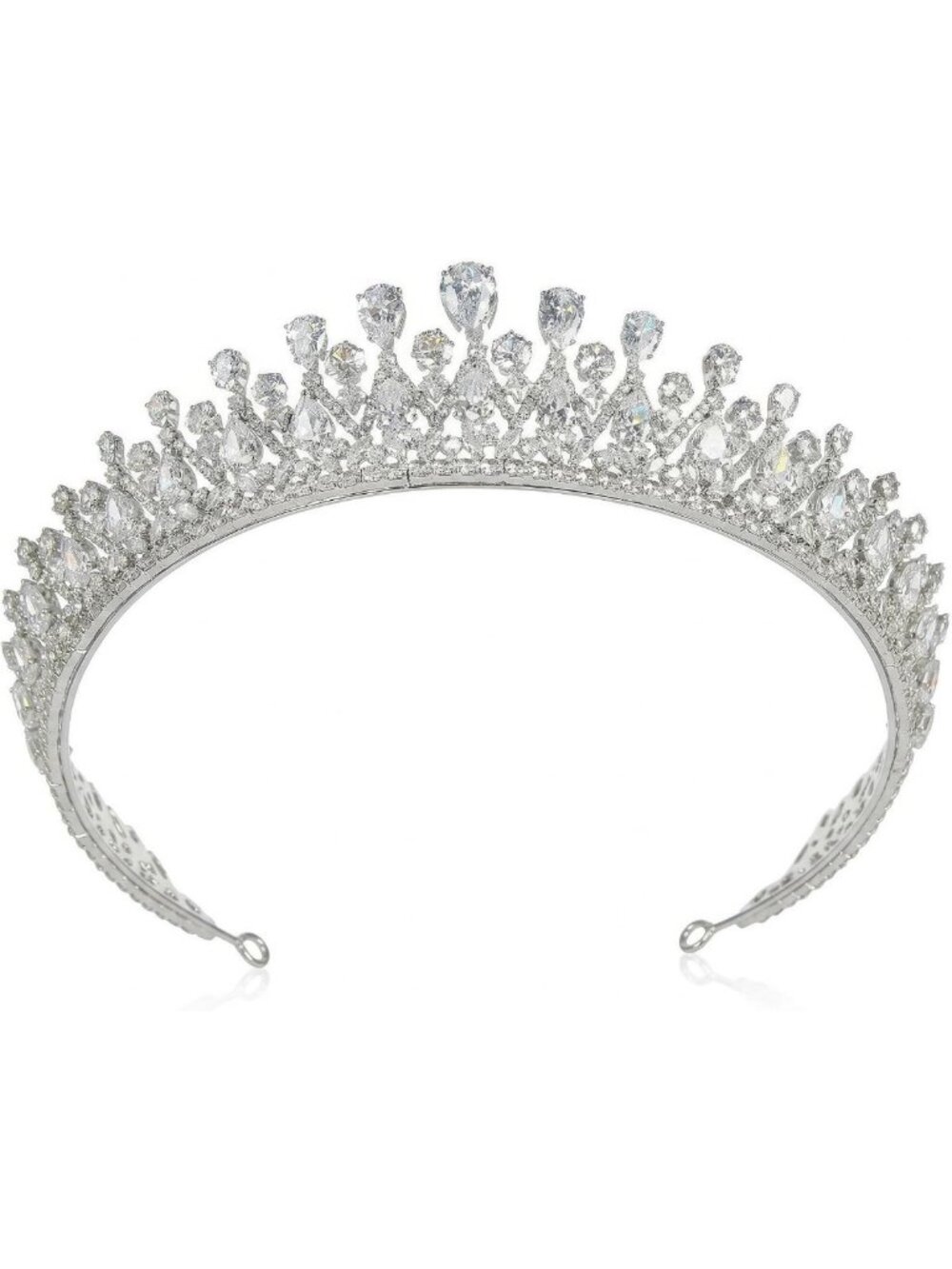 Vintage Silver Cubic Zirconia Tiara for Weddings, Prom, Sweet 16 & Quinceanera